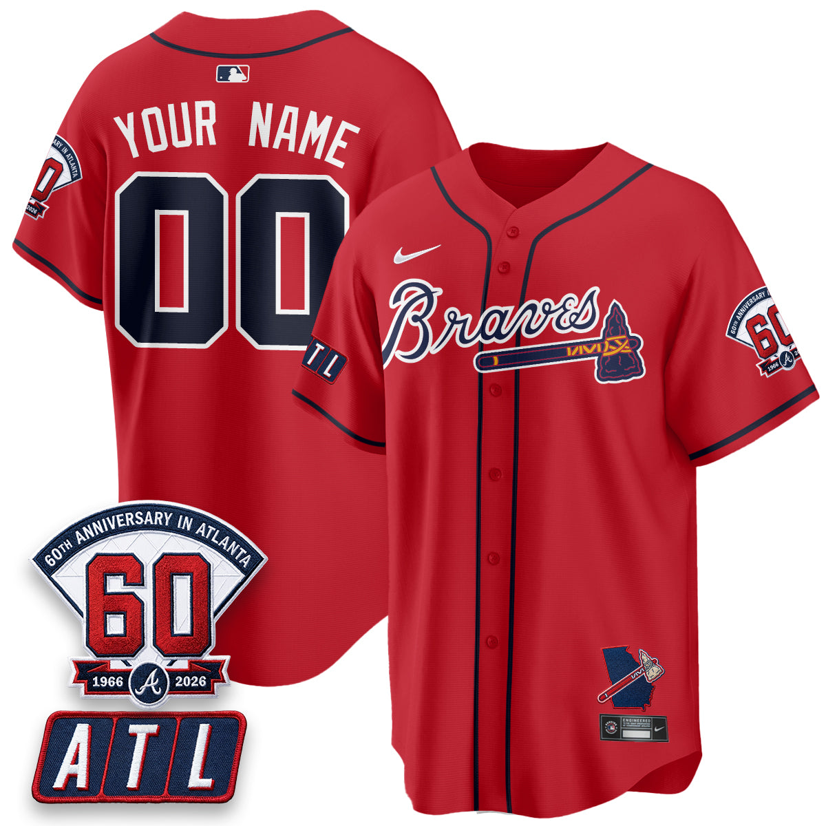 ATL 2026 60th Anniversary Vapor Limited Custom Jersey - All Stitched-DTD