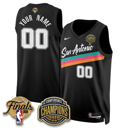 SAS 2026 NBA Western Conference Champions Vapor City Edition Custom Jersey - Stitched-DTD
