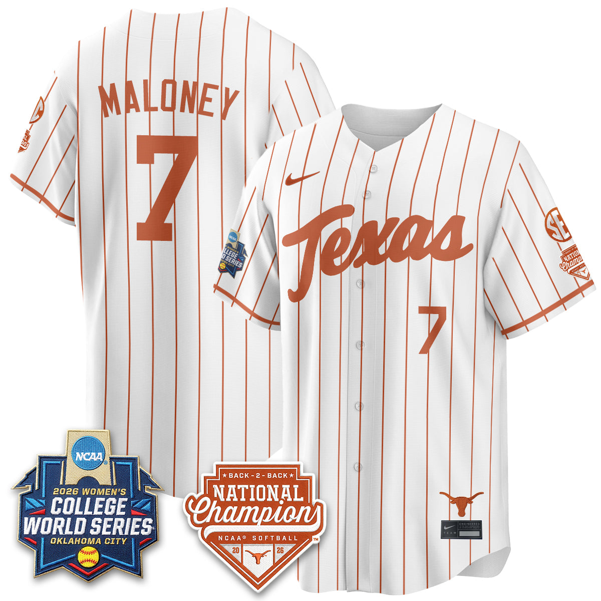 TEX Softball 2026 World Series (WCWS) Vapor Premier Limited Jersey - B2B Champs - All Stitched-DTD