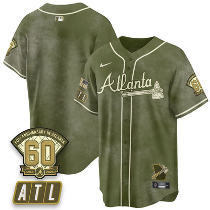 ATL New Era Olive 2026 Armed Forces Day Vapor Limited Jersey - All Stitched-DTD