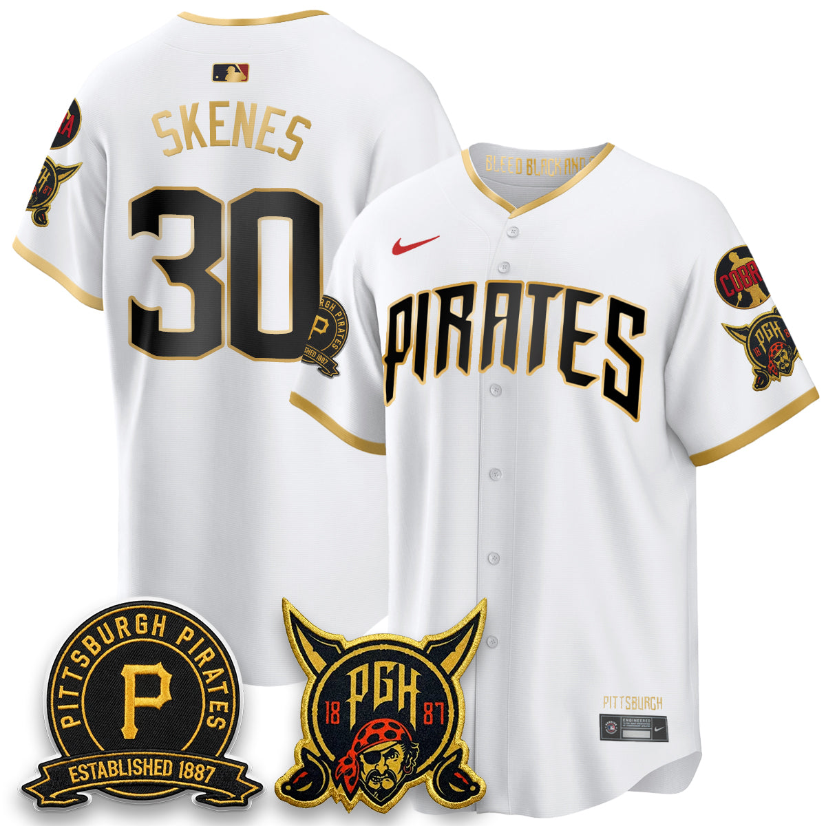 PIT 2026 City Connect Vapor Limited Jersey - Cobra & Est 1887 Patch - All Stitched-DTD