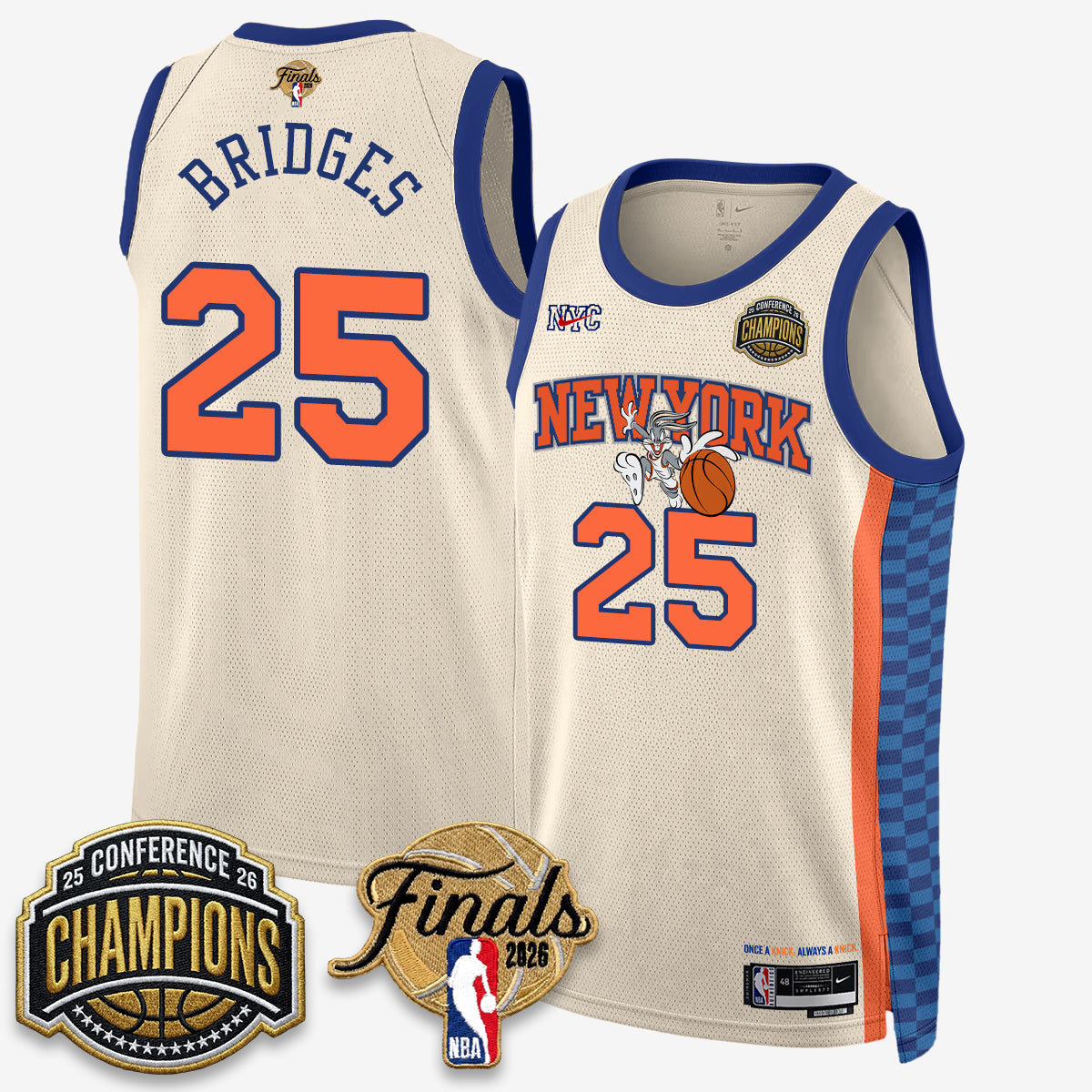 NYK 2026 NBA Eastern Conference Champions x Looney Tunes Vapor Jersey V2- Stitched-DTD