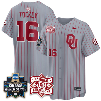 OU 2026 NCAA Baseball College World Series Champions Vapor Jersey - Stitched-DTD