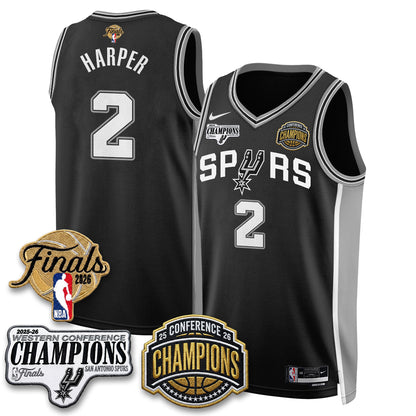 SAS 2026 NBA Western Conference Champions Vapor Jersey - Stitched-DTD