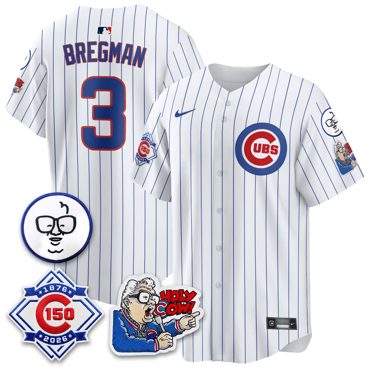CHC 150th Anniversary Harry Caray Holy Cow Vapor Premier Limited Jersey - All Stitched V2-DTD