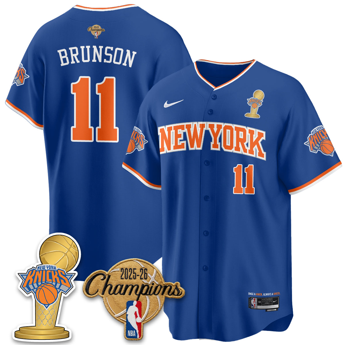 NYK 2026 NBA Champions Vapor Jersey - Stitched-DTD
