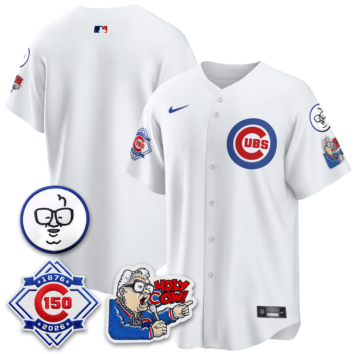 CHC 150th Anniversary Harry Caray Holy Cow Vapor Premier Limited Jersey - All Stitched V2-DTD