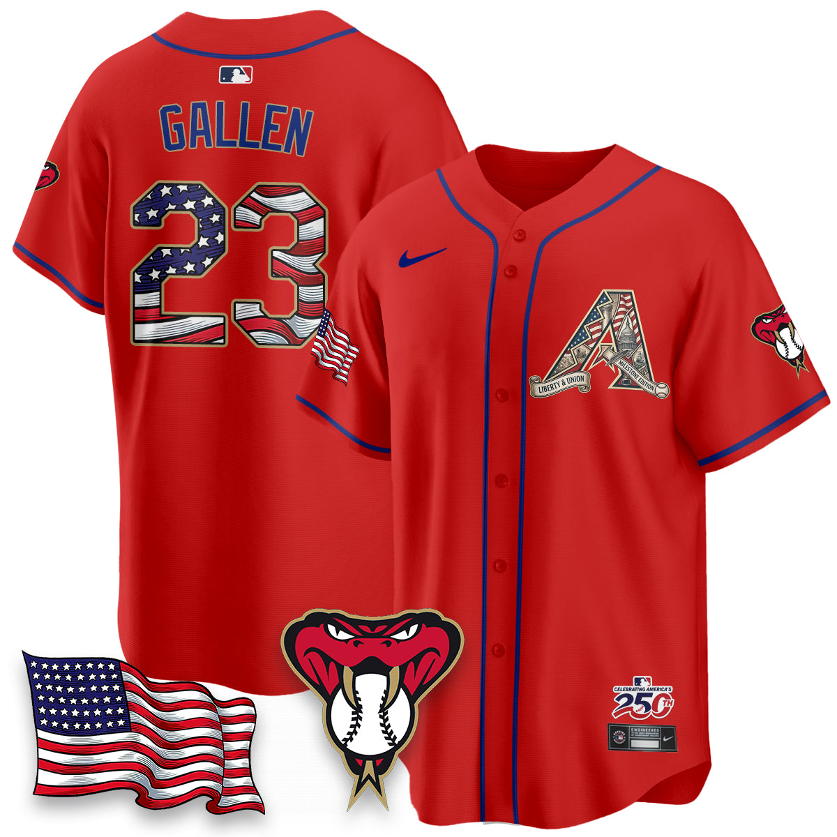 ARI 2026 Independence Day USA Vapor Limited Jersey - Stitched-DTD