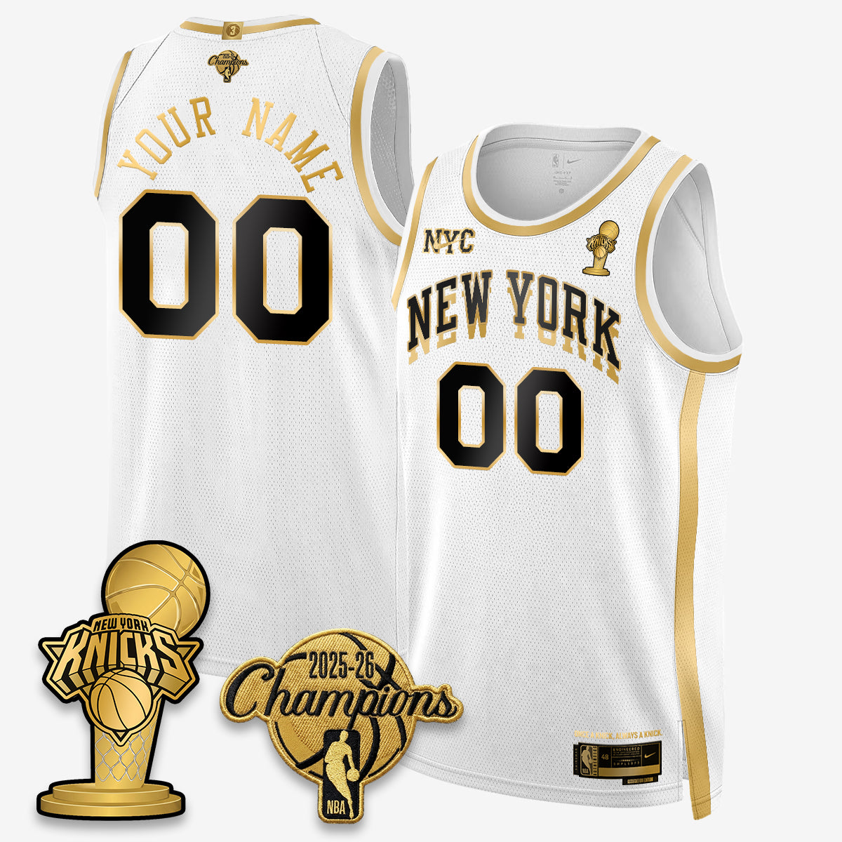 NYK 2026 NBA Champions Gold Edition Vapor Custom Jersey - Stitched-DTD