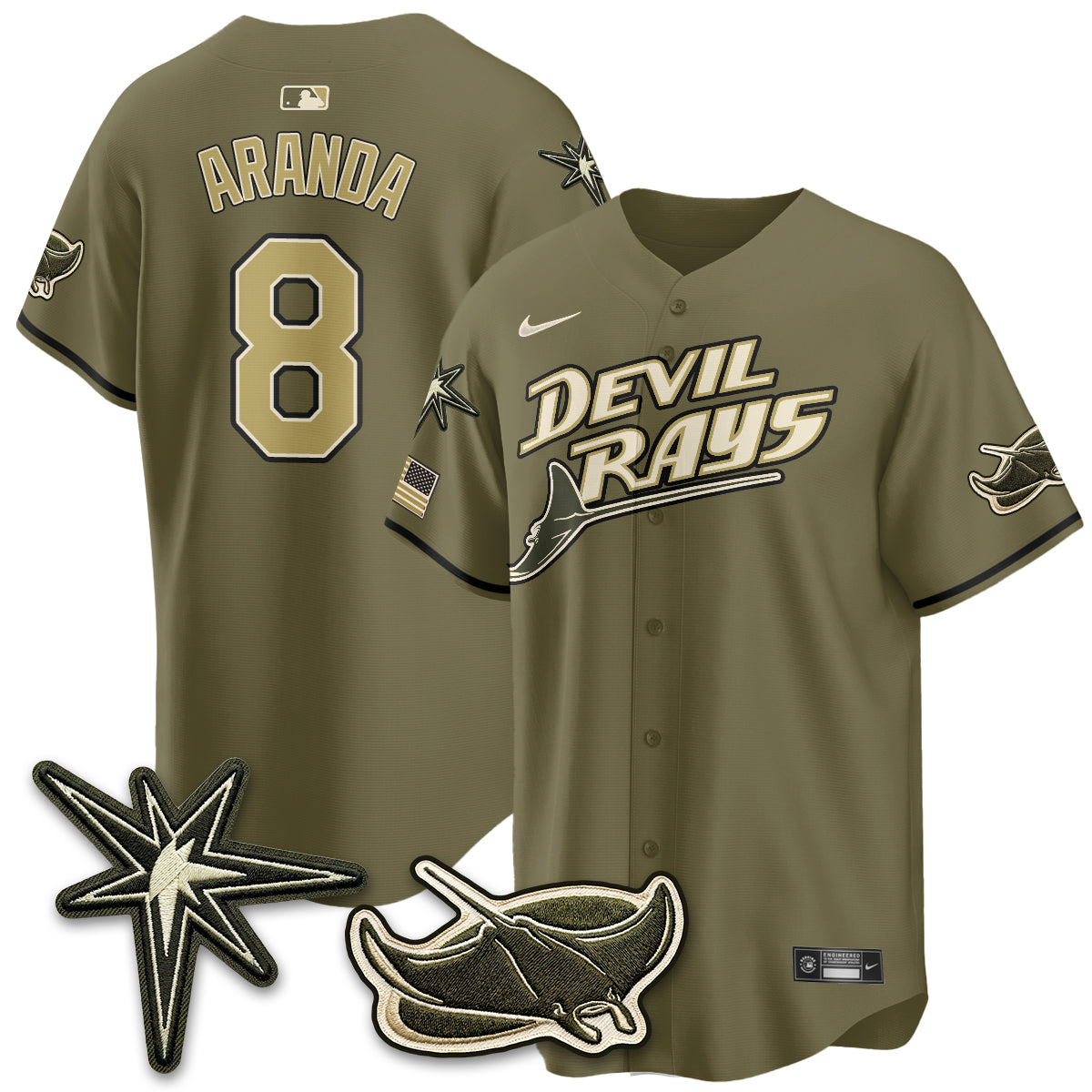 TB New Era Olive 2026 Armed Forces Day Jersey - All Stitched-DTD