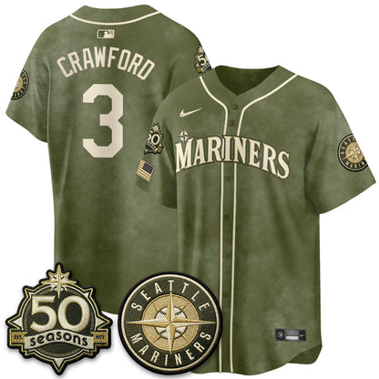 SEA New Era Olive 2026 Armed Forces Day Jersey - All Stitched-DTD