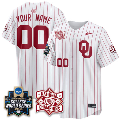 OU 2026 NCAA Baseball College World Series Champions Vapor Custom Jersey - Stitched-DTD