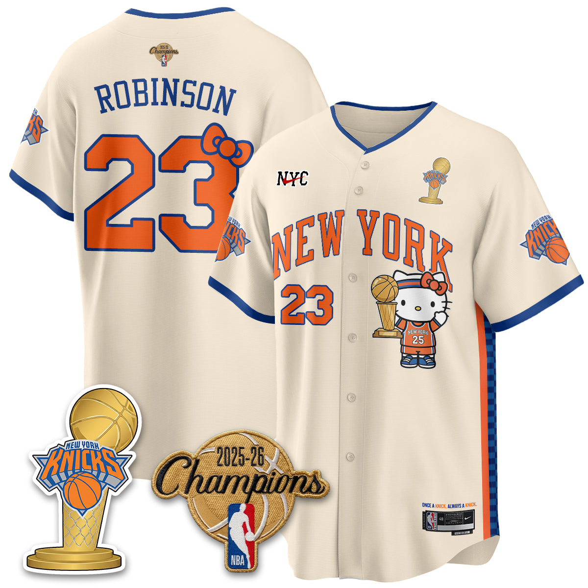 NYK 2026 NBA Champions x Meow Kitty Vapor Jersey - Stitched-DTD