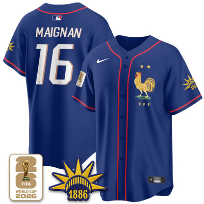 France Soccer National Team x Baseball Vapor Limited Jersey - Stitched-DTD