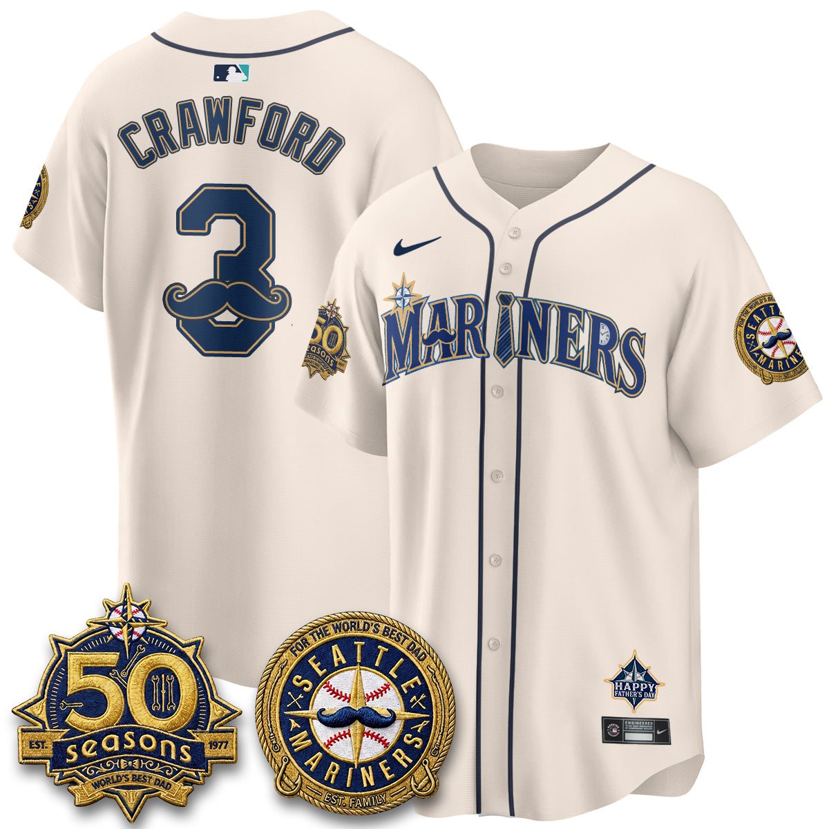 SEA Happy Father's Day Vapor Jersey - Stitched-DTD