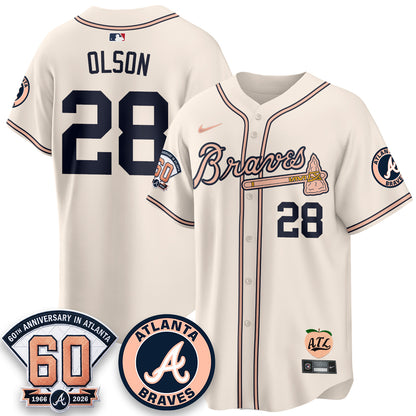 ATL 60th Anniversary Peach Edition Vapor Premier Limited Jersey - All Stitched-DTD