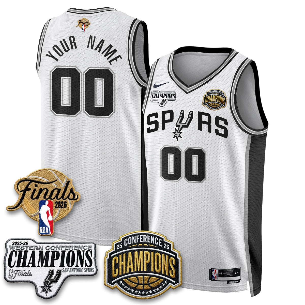 SAS 2026 NBA Western Conference Champions Vapor Custom Jersey - Stitched-DTD
