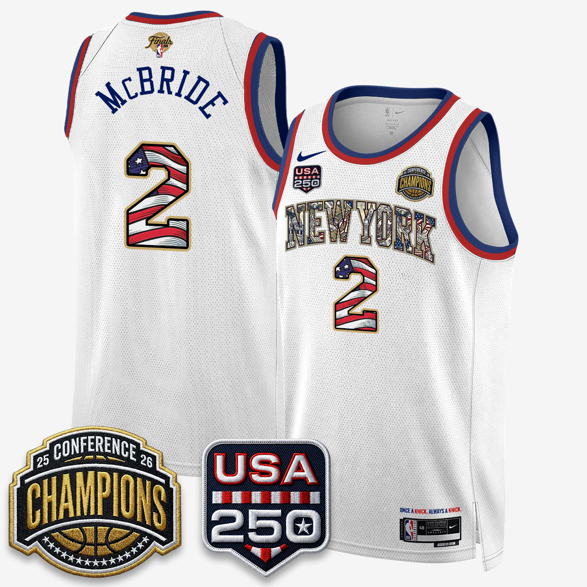 NYK 2026 NBA Eastern Conference Champions x Fourth of July Vapor Jersey - Stitched-DTD