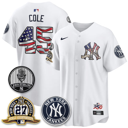 NYY Independence Day USA Vapor Limited Jersey - Stitched-DTD
