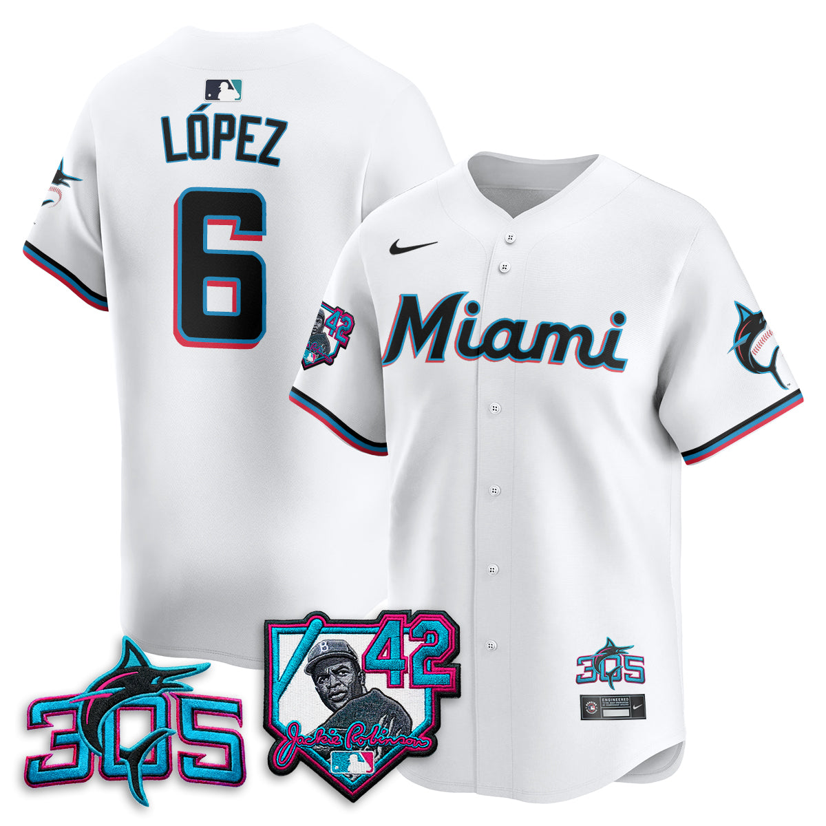 MIA 2026 Jackie Robinson New Era Vapor Limited Jersey - All Stitched-DTD