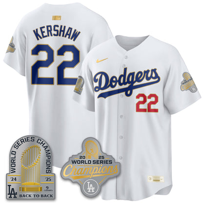 LAD Gold Collection Stadium Vapor Limited Jersey - 9x Champs - All Stitched-DTD