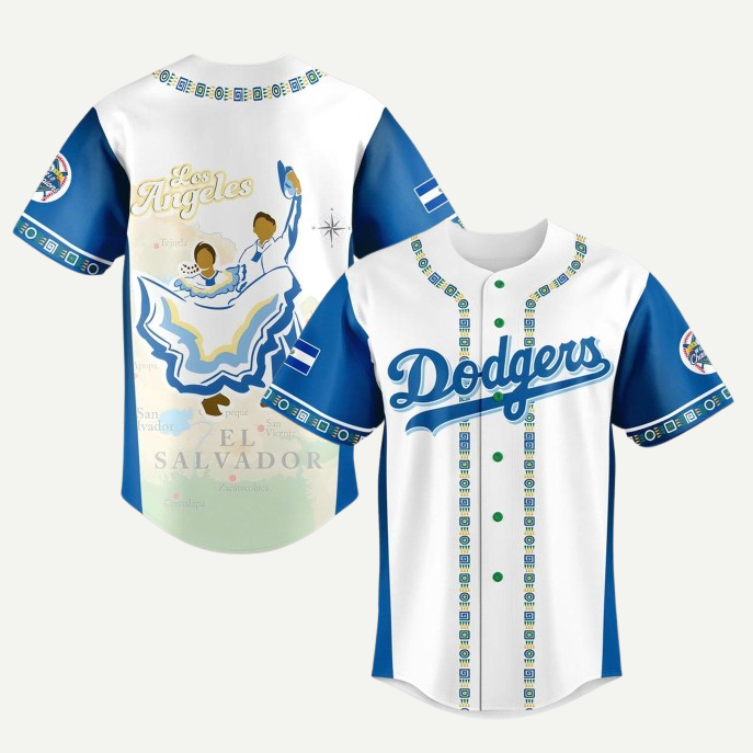 Los Angeles Dodger Salvadoran Heritage Night Exclusive Jersey - Printed-DTD