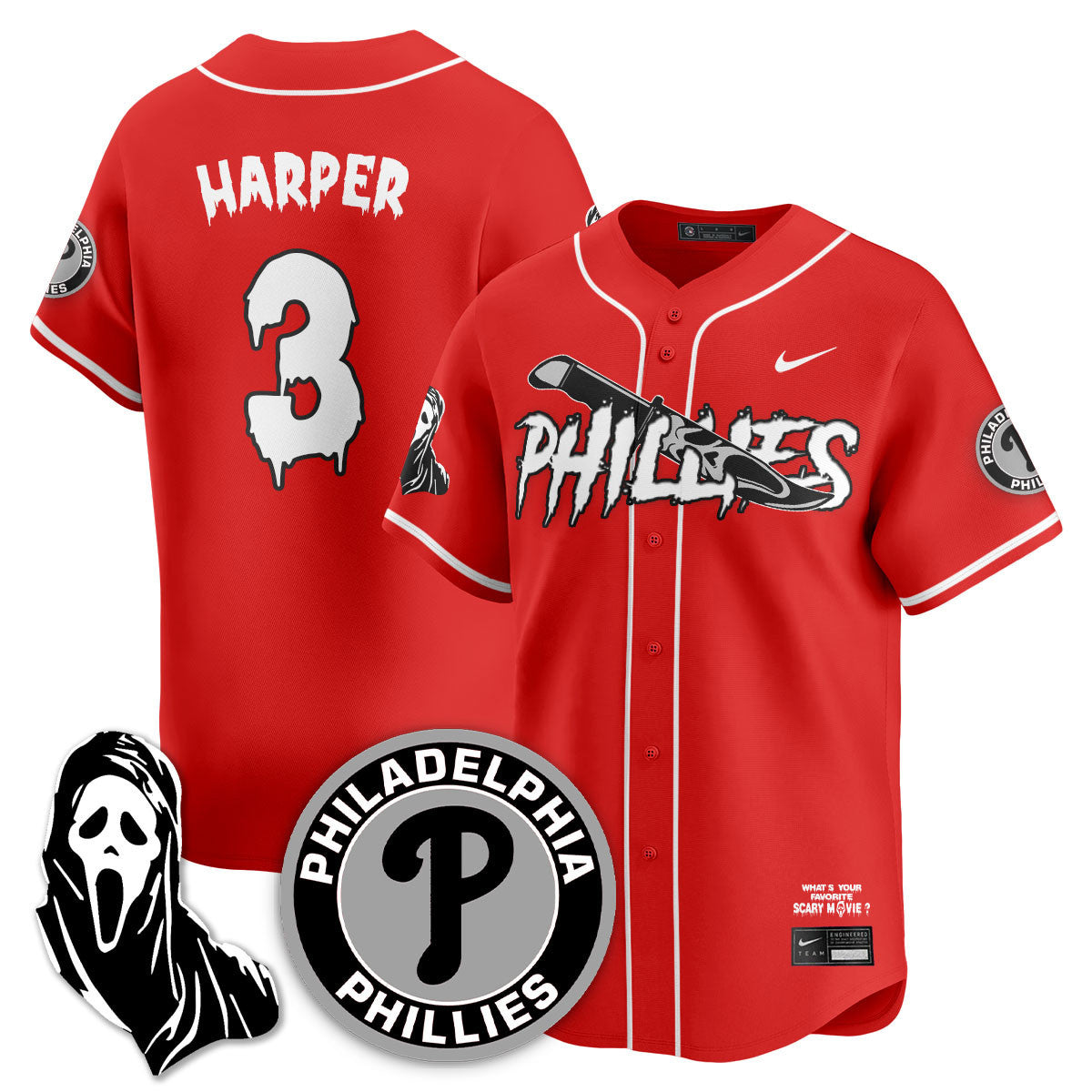 PHI "Scream Ghostface" Jersey - Stitched-DTD
