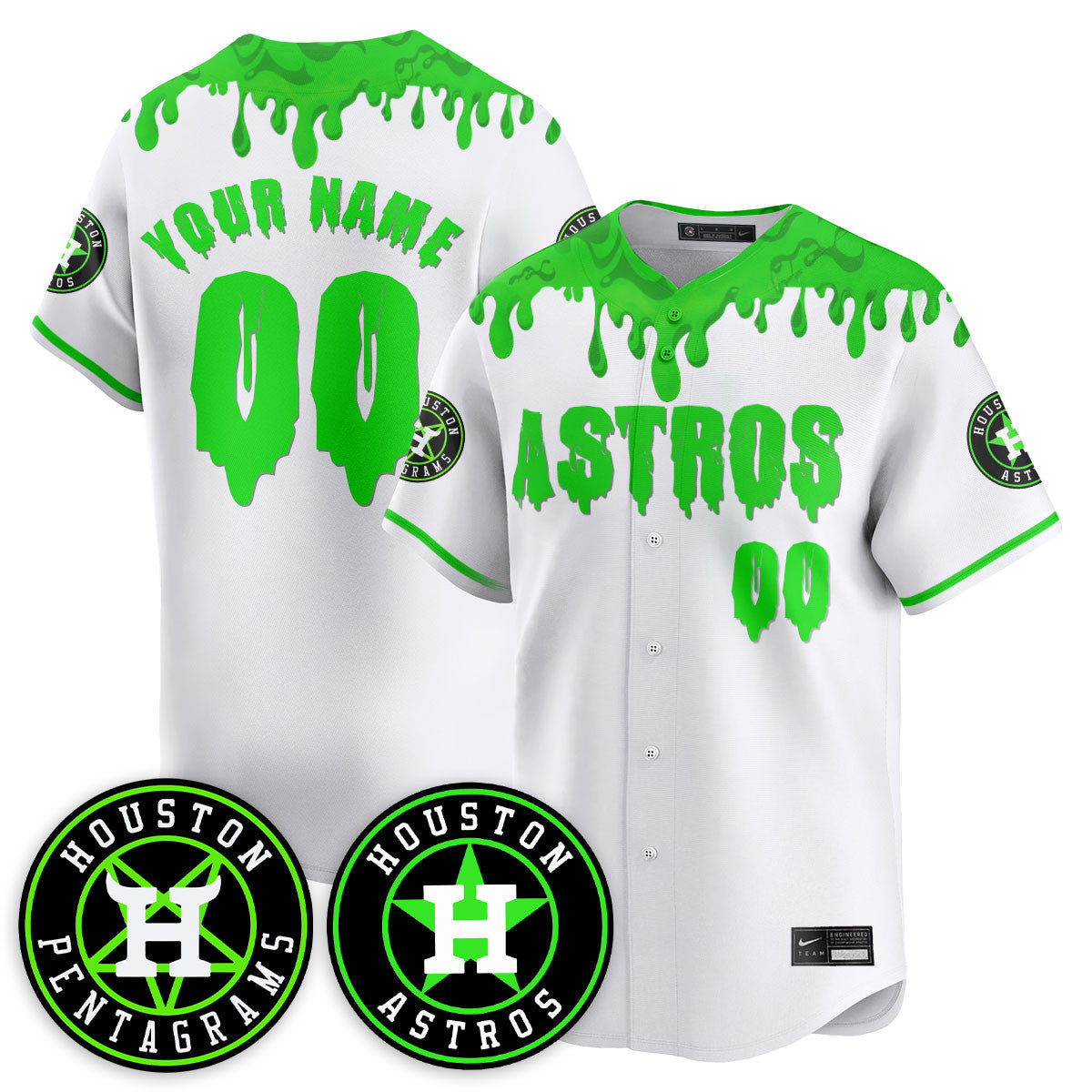 Custom HOU "Slime Night Special" Jersey - Stitched-DTD