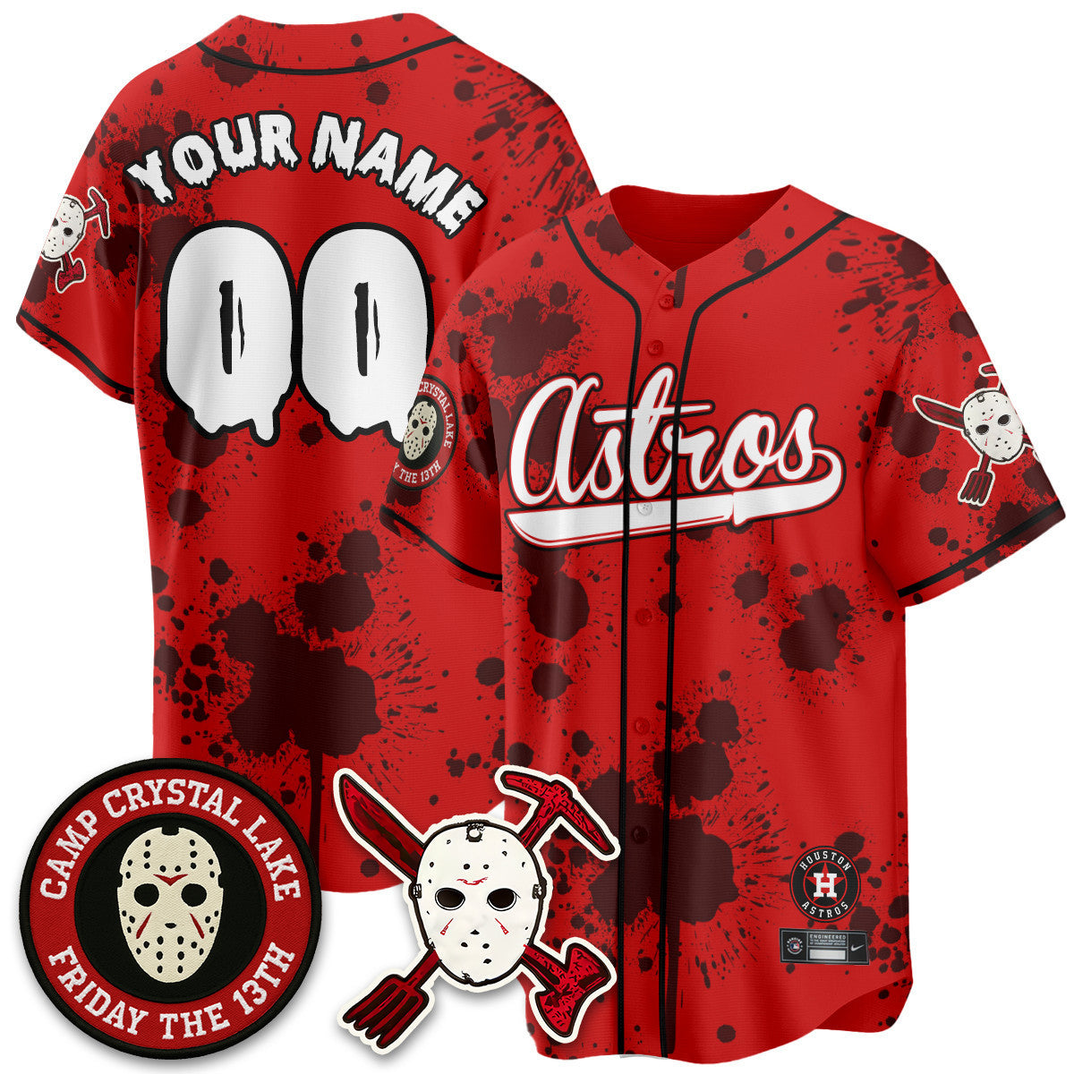 Custom HOU "Friday the 13th" Jersey - All Stitched-DTD