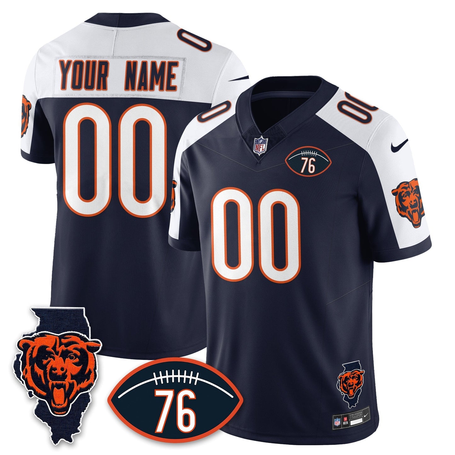 CHI Honor Steve McMichael Custom Jersey - All Stitched-DTD