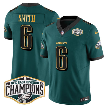 Eagles 2024 NFC East Division Champions Gold Trim Vapor Limited Jersey - All Stitched-DTD