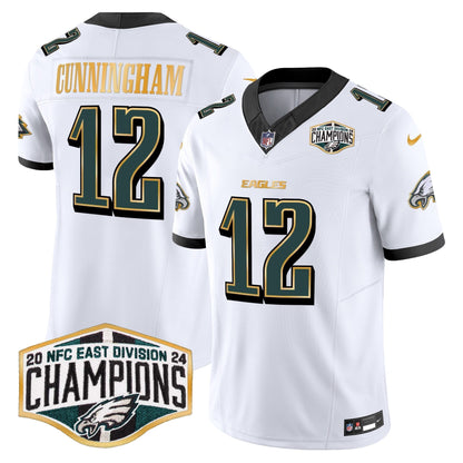 Eagles 2024 NFC East Division Champions Gold Trim Vapor Limited Jersey - All Stitched-DTD