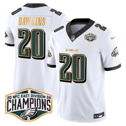 Eagles 2024 NFC East Division Champions Gold Trim Vapor Limited Jersey - All Stitched-DTD