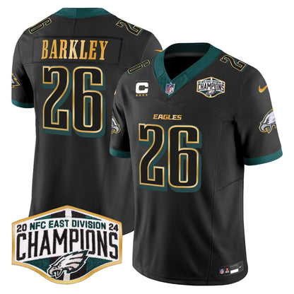 Eagles 2024 NFC East Division Champions Gold Trim Vapor Limited Jersey - All Stitched-DTD