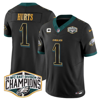 Eagles 2024 NFC East Division Champions Gold Trim Vapor Limited Jersey - All Stitched-DTD