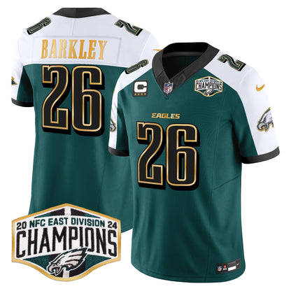 Eagles 2024 NFC East Division Champions Gold Trim Vapor Limited Jersey - All Stitched-DTD