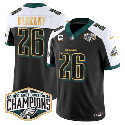 Eagles 2024 NFC East Division Champions Gold Trim Vapor Limited Jersey - All Stitched-DTD