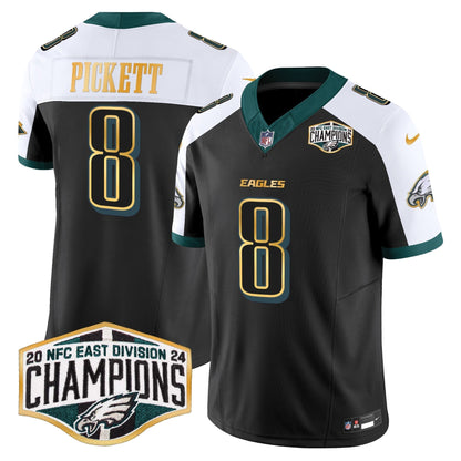 Eagles 2024 NFC East Division Champions Gold Trim Vapor Limited Jersey - All Stitched-DTD