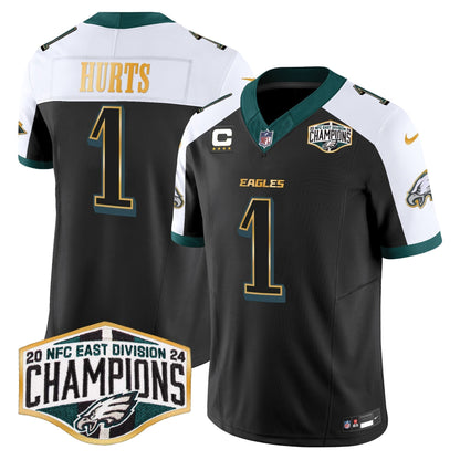 Eagles 2024 NFC East Division Champions Gold Trim Vapor Limited Jersey - All Stitched-DTD