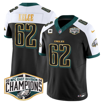 Eagles 2024 NFC East Division Champions Gold Trim Vapor Limited Jersey - All Stitched-DTD