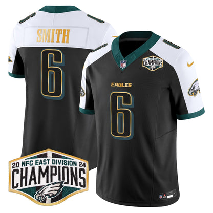 Eagles 2024 NFC East Division Champions Gold Trim Vapor Limited Jersey - All Stitched-DTD