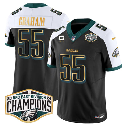 Eagles 2024 NFC East Division Champions Gold Trim Vapor Limited Jersey - All Stitched-DTD