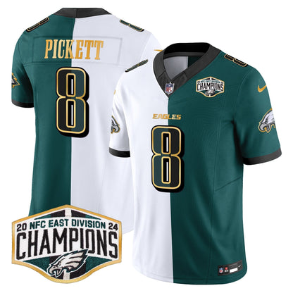 Eagles 2024 NFC East Division Champions Gold Trim Vapor Limited Jersey - All Stitched-DTD