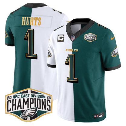 Eagles 2024 NFC East Division Champions Gold Trim Vapor Limited Jersey - All Stitched-DTD