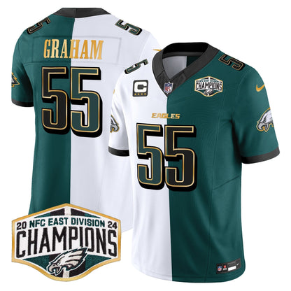 Eagles 2024 NFC East Division Champions Gold Trim Vapor Limited Jersey - All Stitched-DTD