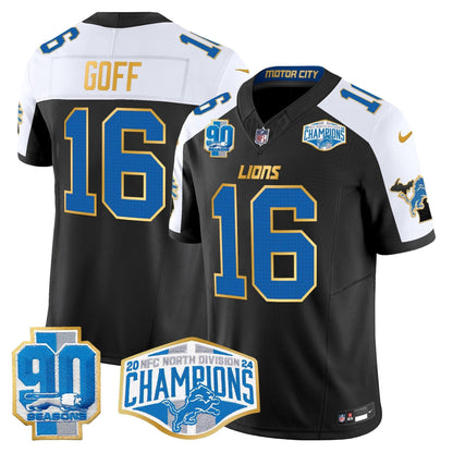 DET 2024 NFC North Division Champions Patch Gold Trim Vapor Limited Jersey - All Stitched-DTD
