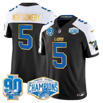 DET 2024 NFC North Division Champions Patch Gold Trim Vapor Limited Jersey - All Stitched-DTD