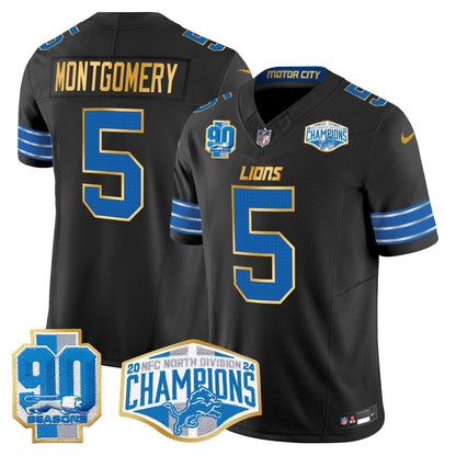 DET 2024 NFC North Division Champions Patch Gold Trim Vapor Limited Jersey - All Stitched-DTD