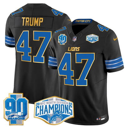 DET 2024 NFC North Division Champions Patch Gold Trim Vapor Limited Jersey - All Stitched-DTD