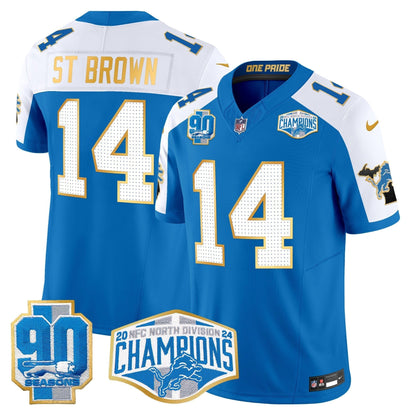 DET 2024 NFC North Division Champions Patch Gold Trim Vapor Limited Jersey - All Stitched-DTD
